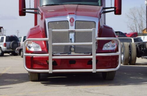 Red Kenworth Truck with RIGGUARD Grille Guard