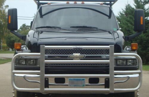 Black Chevy Silverado HD with RIGGUARD Grille Guard