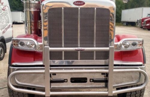 Red Peterbilt Truck with RIGGUARD Grille Guard