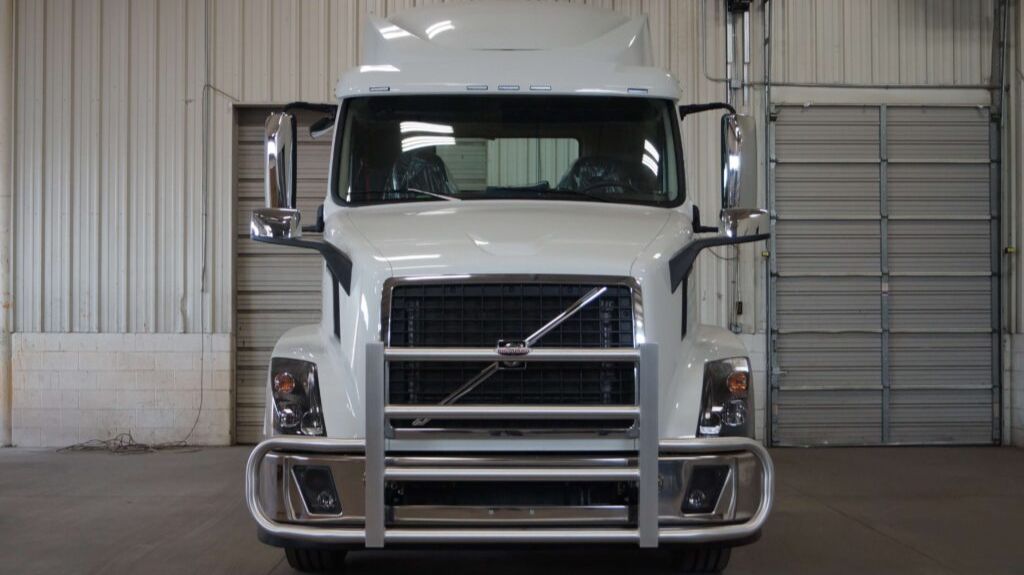 White Volvo Truck in Warehouse with RIGGUARD Grille Guard