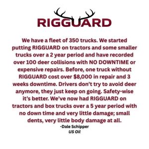 White Circle with Red Dale Schipper Testimonial and RIGGUARD Logo
